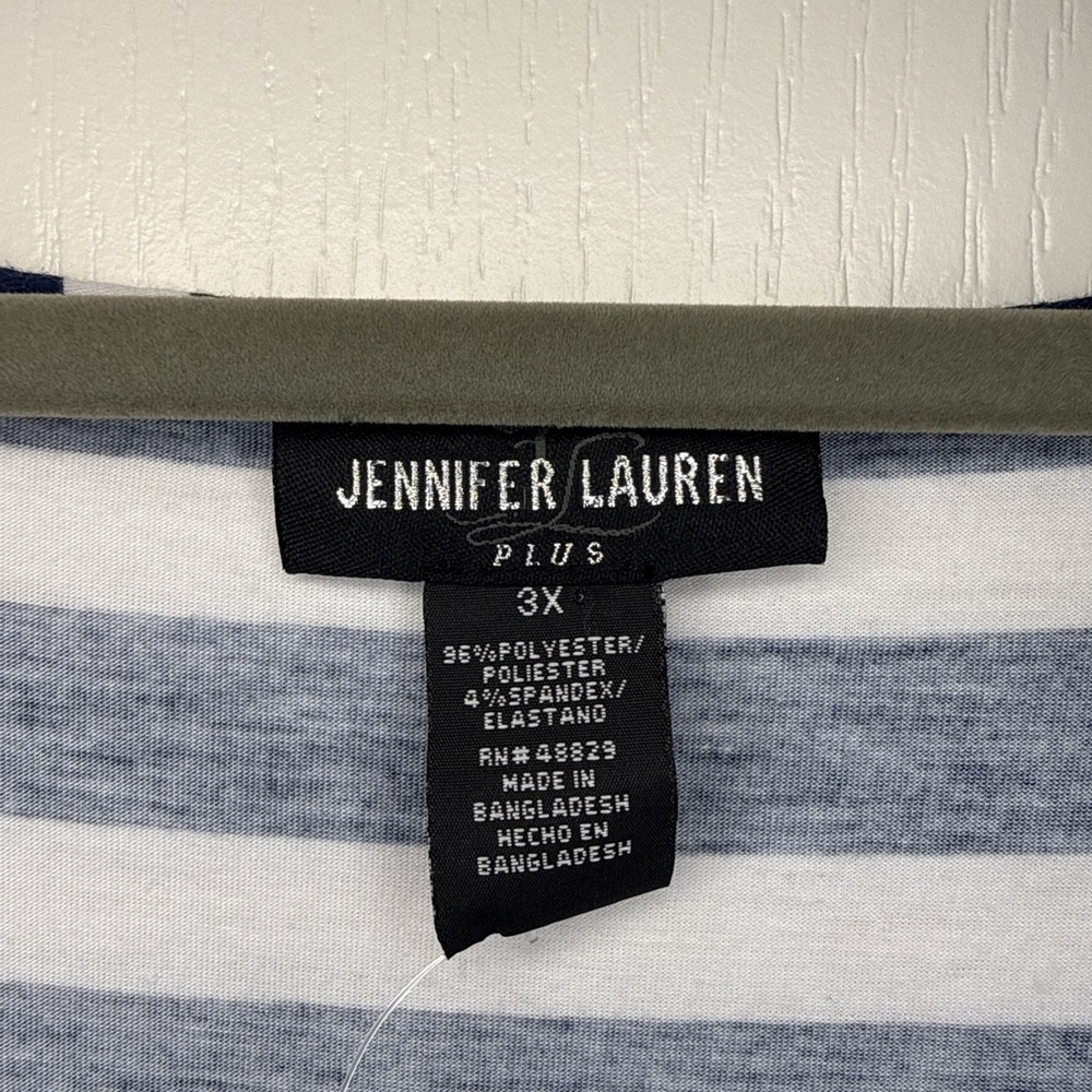 NWT Jennifer Lauren Plus 3X Striped Maxi Dress Navy Red White Sleeveless Tank - Picture 3 of 6